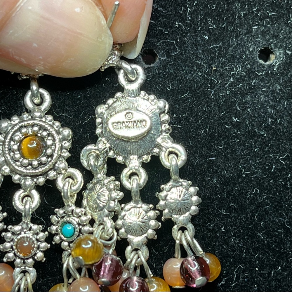 R.J. Graziano Tiger’s Eye Chandelier Earrings - Picture 4 of 4